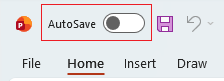 Autosave toggle in PowerPoint